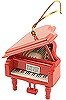 Grand Piano Ornament- Red